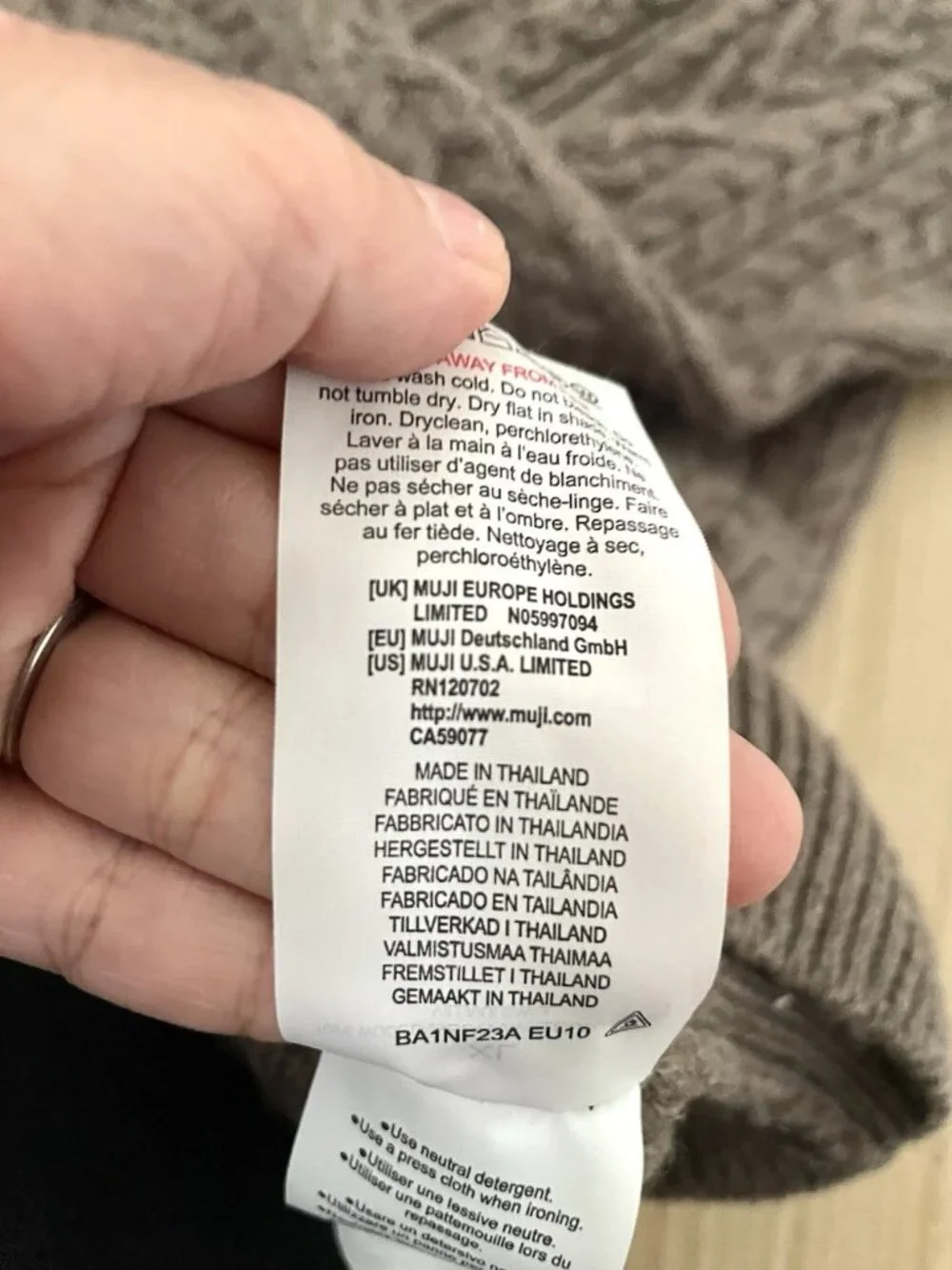 Muji 100% wool
